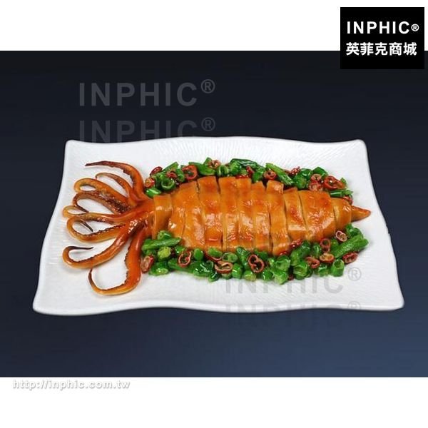 INPHIC-訂製大魷魚仿真菜燒汁味仿真食品模型鐵板魷魚模型