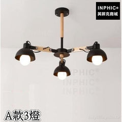 INPHIC-田園簡約書房燈具木藝吊燈臥室客廳北歐-A款3燈