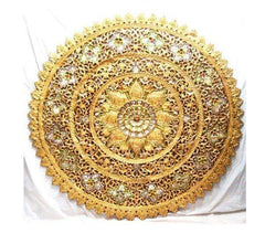 INPHIC-東南亞 家居飾品 泰國風格 木雕 掛飾 金蓮雕花 圓形