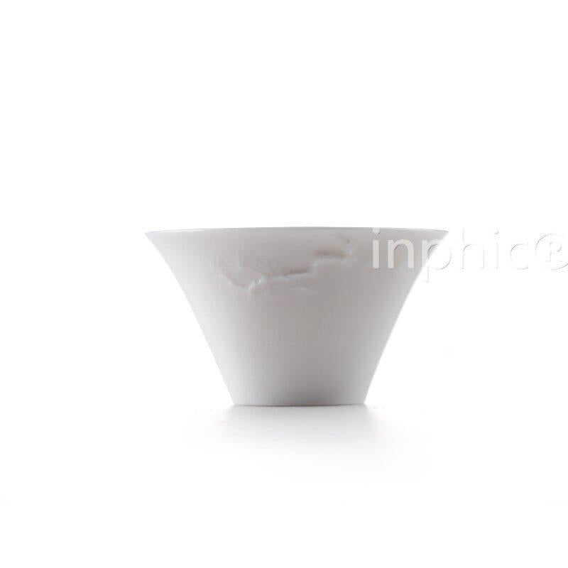 INPHIC-手工浮雕 牙白 斗笠杯 品茗杯 茶杯 陶瓷 仿古