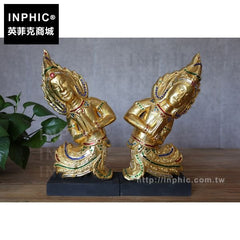 INPHIC-泰國面擺飾木雕擺設金箔迎賓佛桌裝飾品泰佛居家飾品