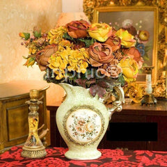 INPHIC-塞維利亞玫瑰花束伊薇特陶瓷花壺 仿真花藝套裝