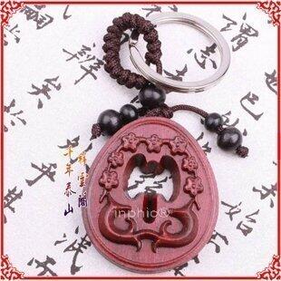 INPHIC-宗教 開光紅檀木桃花斧桃木鑰匙掛項墜 生肖馬開運物