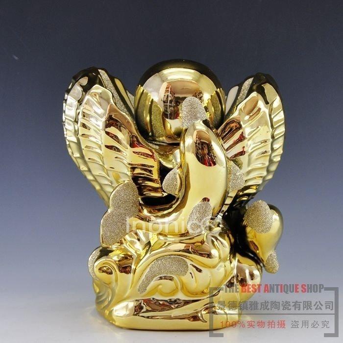 INPHIC-工藝品現代家居擺飾 陶瓷器 金元寶 招財簡約歐式雕塑瓷