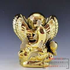 INPHIC-工藝品現代家居擺飾 陶瓷器 金元寶 招財簡約歐式雕塑瓷