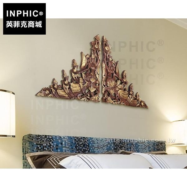 INPHIC-裝飾品家居木雕掛飾泰國牆飾掛飾東南亞泰佛三角板