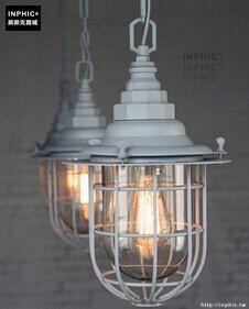 INPHIC- 工業風格復古吊燈美式創意咖啡館酒吧吧臺鍋蓋鳥籠單頭吊燈-P款