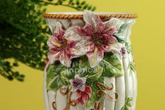 INPHIC-歐式田園 百合富貴竹 手繪陶瓷 花瓶花器擺飾家居