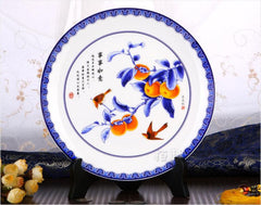 INPHIC-事事如意盤 鬥彩青花瓷圓盤擺飾 家居裝飾擺設商務出國外事