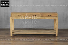 INPHIC-北歐套幾組合 法美式鄉村簡約客廳沙發邊櫃玄關三抽靠牆桌-C款