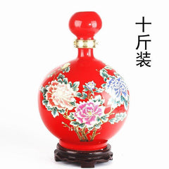 INPHIC-景德鎮十斤裝中國紅陶瓷酒瓶 10斤裝大頭圓球密封酒罈 空酒具