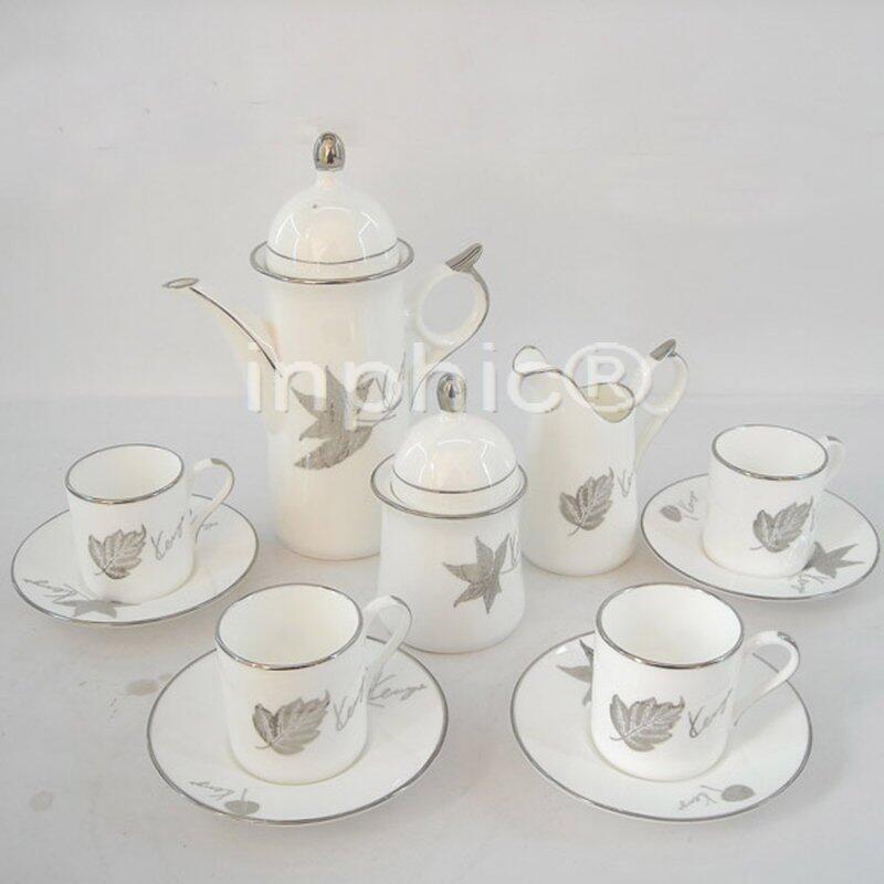 INPHIC-創意家居 廚房 景德鎮陶瓷器 高檔骨瓷咖啡具 北歐銀葉