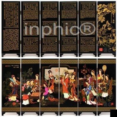 INPHIC-漆器小屏風家居裝飾擺飾 特色公關精緻 紅樓夢12金釵