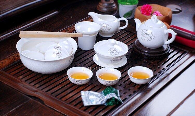 INPHIC-景德鎮陶瓷茶具 浮雕雕金玫瑰 功夫茶具 套裝