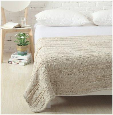 INPHIC-外銷款高級加厚雙層絞花針織毯線毯 雙面羊羔絨針織毛毯