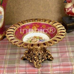 INPHIC-造型別致 華麗複古歐式仿舊托盤裝飾盤 維多利亞餐盤果盤