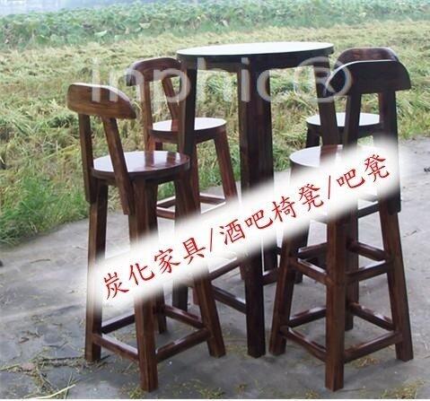 INPHIC-實木碳化木家具防腐木桌椅炭化木燒灼木實木家具戶外桌椅套件