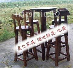 INPHIC-實木碳化木家具防腐木桌椅炭化木燒灼木實木家具戶外桌椅套件