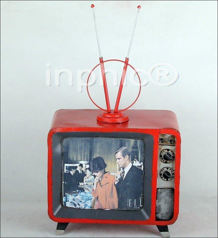 INPHIC-電視機模型 新款複古 鐵質工藝 懷舊飾品小擺飾 拍攝場景道具