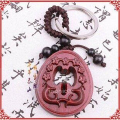 INPHIC-開光紅檀木桃花斧桃木鑰匙掛項墜 生肖馬開運物