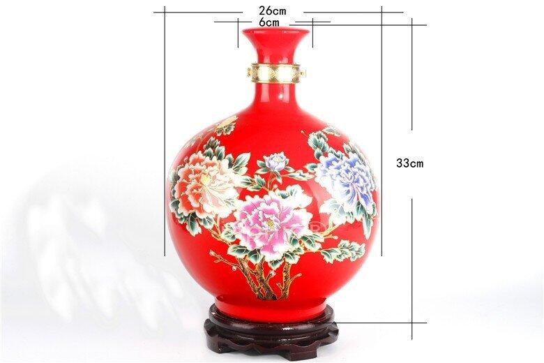 INPHIC-景德鎮十斤裝陶瓷酒瓶 10斤裝中國紅牡丹花密封酒罈 空酒具