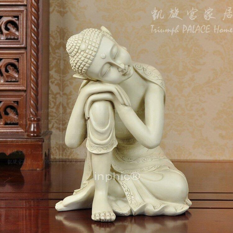 INPHIC-東方禪睡佛 仿舊抱膝坐佛雕像 復古中式現代雕塑擺設高檔擺飾