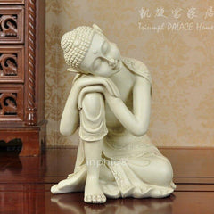 INPHIC-東方禪睡佛 仿舊抱膝坐佛雕像 復古中式現代雕塑擺設高檔擺飾
