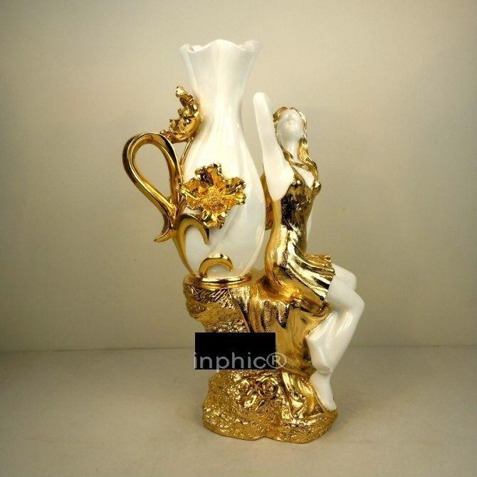 INPHIC-創意家居裝飾樹脂工藝品 後現代美女插花瓶客廳擺件