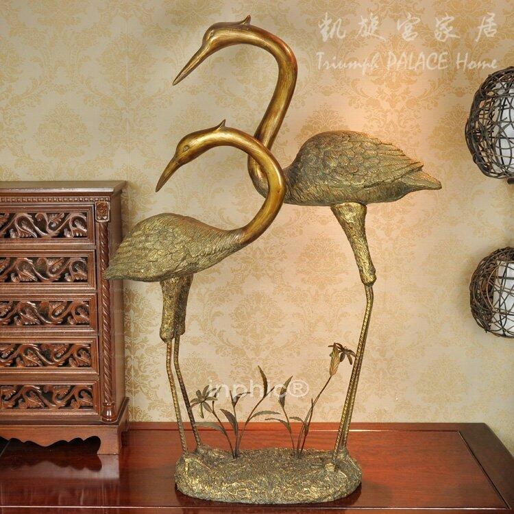 INPHIC-歐式仙鶴擺飾玄關會所客廳室內擺設創意工藝品