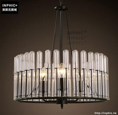 INPHIC- 美式臥室客廳吊燈北歐餐廳餐桌吧臺服裝店玻璃圓形單頭吊燈