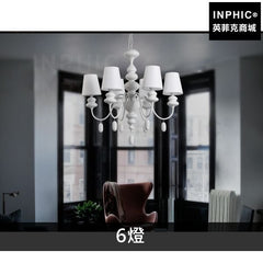 INPHIC-白色歐式吊燈餐廳燈現代簡約田園客廳美式