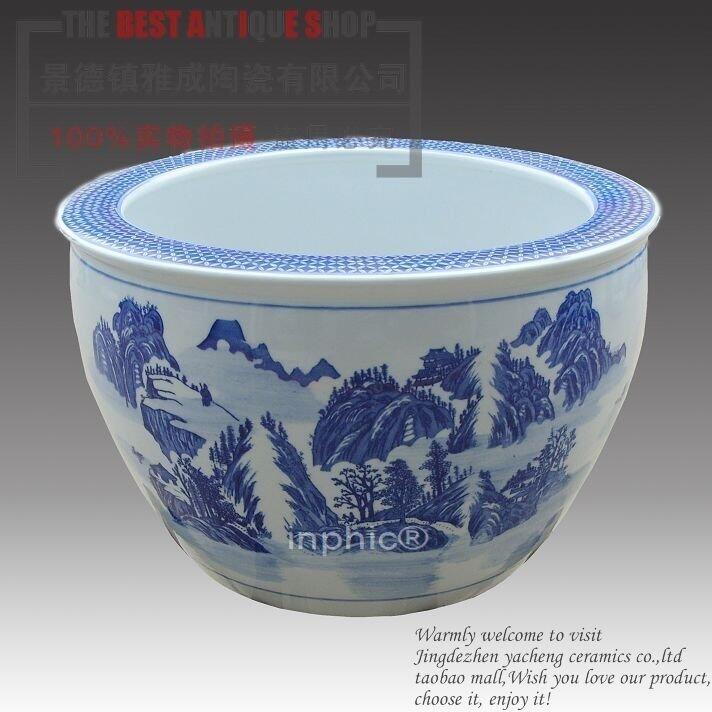 INPHIC-陶瓷器 大青花山水魚缸水族箱 創意 生態 時尚 工藝品擺