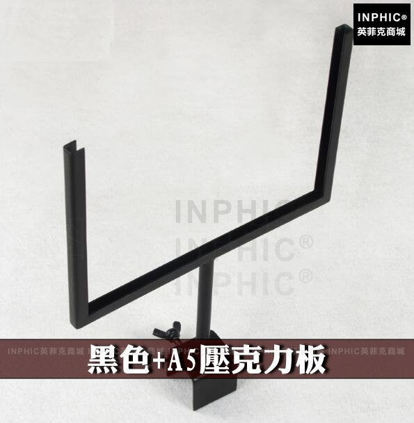 INPHIC-不鏽鋼廣告看板 插卡式展示架資訊牌 促銷牌 卡牌價格牌標籤牌-黑色+A5壓克力板