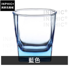 INPHIC-玻璃杯四方酒杯水杯威士忌常用家居創意古典杯司太甯款-藍色