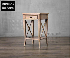 INPHIC-法式復古雕花角櫃 歐美式鄉村風橡木沙發電話 玄關櫃