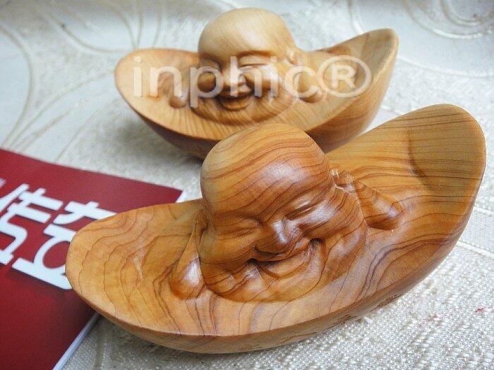 INPHIC-木檀世家千年崖柏木元寶羅漢手玩件 金元寶銀錠崖柏手把件