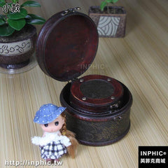 INPHIC-套裝 歐式復古圓形懷舊收納小木盒子仿古首飾盒 女友禮物攝影道具-小款