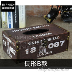 INPHIC-咖啡廳皮革復古創意防水紙巾盒車用酒吧裝飾面紙盒-長形B款
