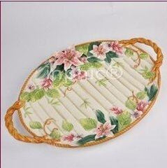 INPHIC-百合富貴竹托盤歐式陶瓷水果盤乾果盤糖果盤點心盤家居