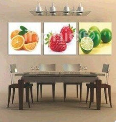 INPHIC-歐式牆畫三聯畫現代簡約餐廳裝飾畫水果家居無框畫壁畫