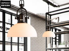 INPHIC- 工業風復古鐵藝酒吧咖啡美式燈餐廳鍋蓋吧臺設計師吊燈-M款