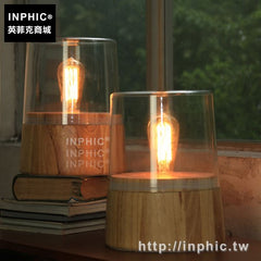 INPHIC-臥室仿古書房簡約 復古現代檯燈裝飾實木質