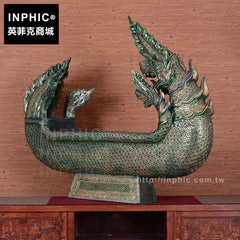 INPHIC-桌面裝飾大款彩繪擺飾木質擺設泰國雕刻龍船客廳東南亞