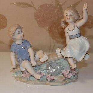 INPHIC-歐式陶瓷擺飾 生日  客廳裝飾品 蹺蹺板