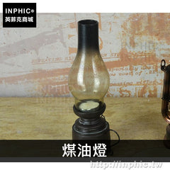 INPHIC-樹脂裝飾道具電話家居攝影復古模型仿古做舊擺件-煤油燈