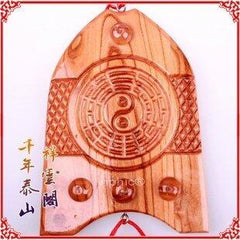 INPHIC-開光富貴魚桃木鏡穿堂煞客廳大人少氣虛鎮宅桃木八卦鏡