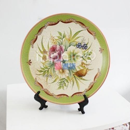 INPHIC-百花爭豔手繪裝飾盤桌面擺飾陶瓷圓盤 陶瓷工藝擺飾