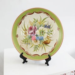 INPHIC-百花爭豔手繪裝飾盤桌面擺飾陶瓷圓盤 陶瓷工藝擺飾