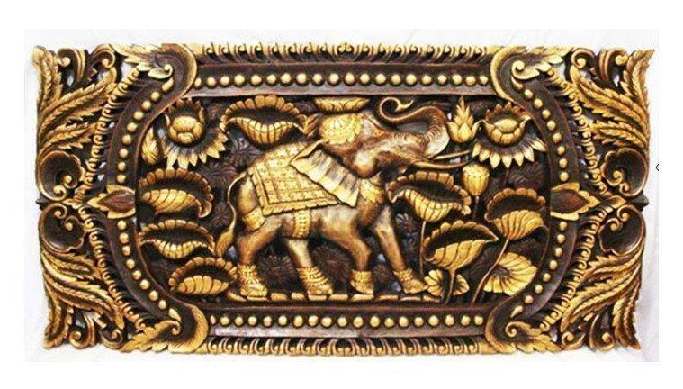 INPHIC-東南亞 家居飾品 泰國風格 木雕 掛飾 大象雕花板