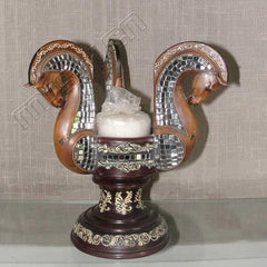 INPHIC-傢俱飾品動物裝飾斑駁效果三馬頭果盤